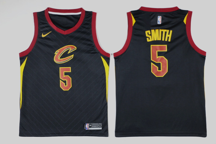 Men Cleveland Cavaliers #5 Smith Black Game Nike NBA Jerseys